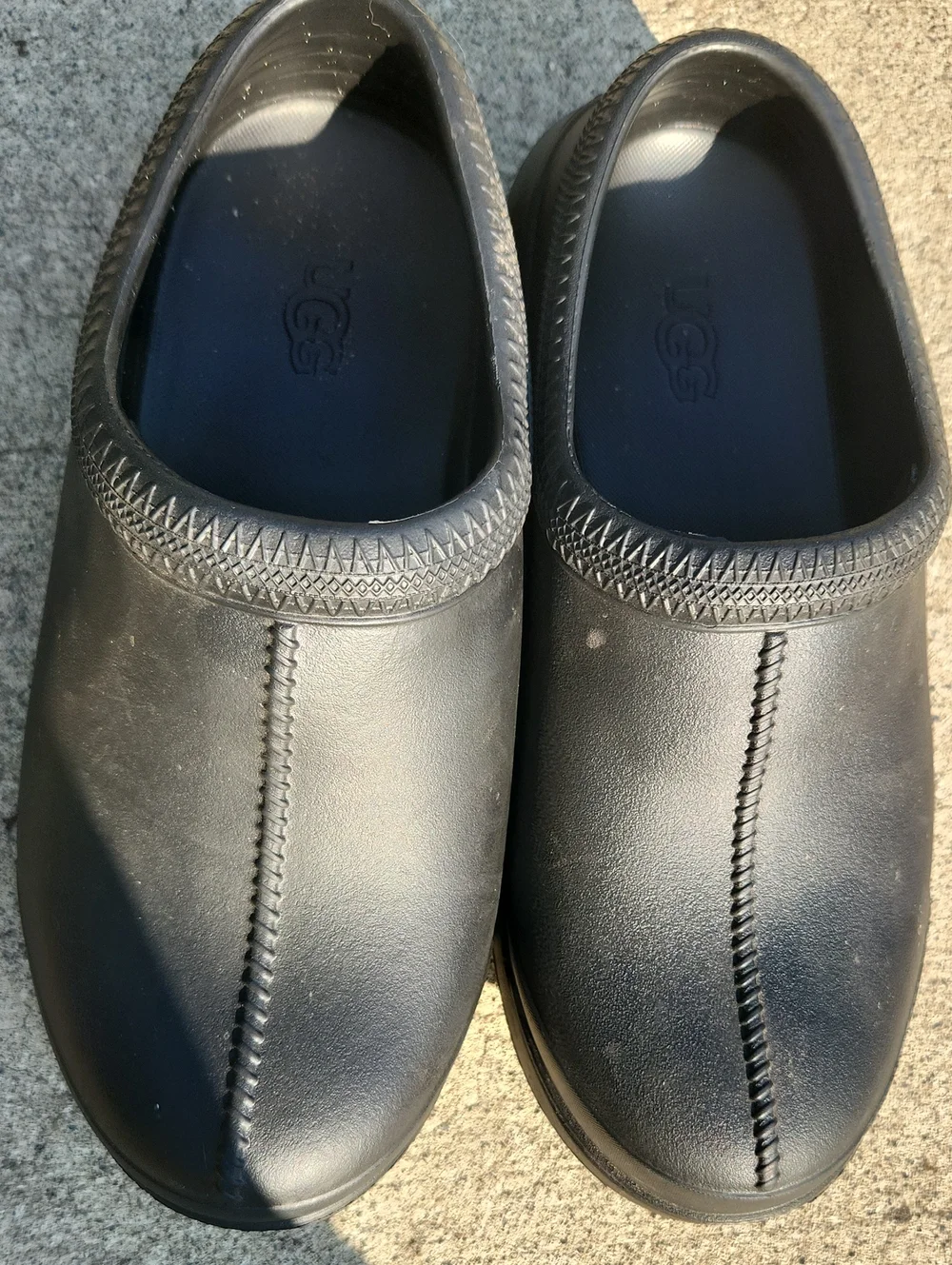 UGG Men’s Black Slip-On Clogs with Stitched Center Seam